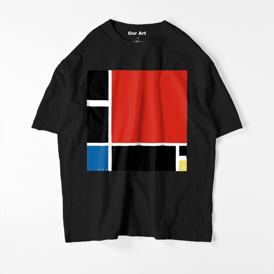 Composición II en rojo, azul y amarillo (camiseta negra)